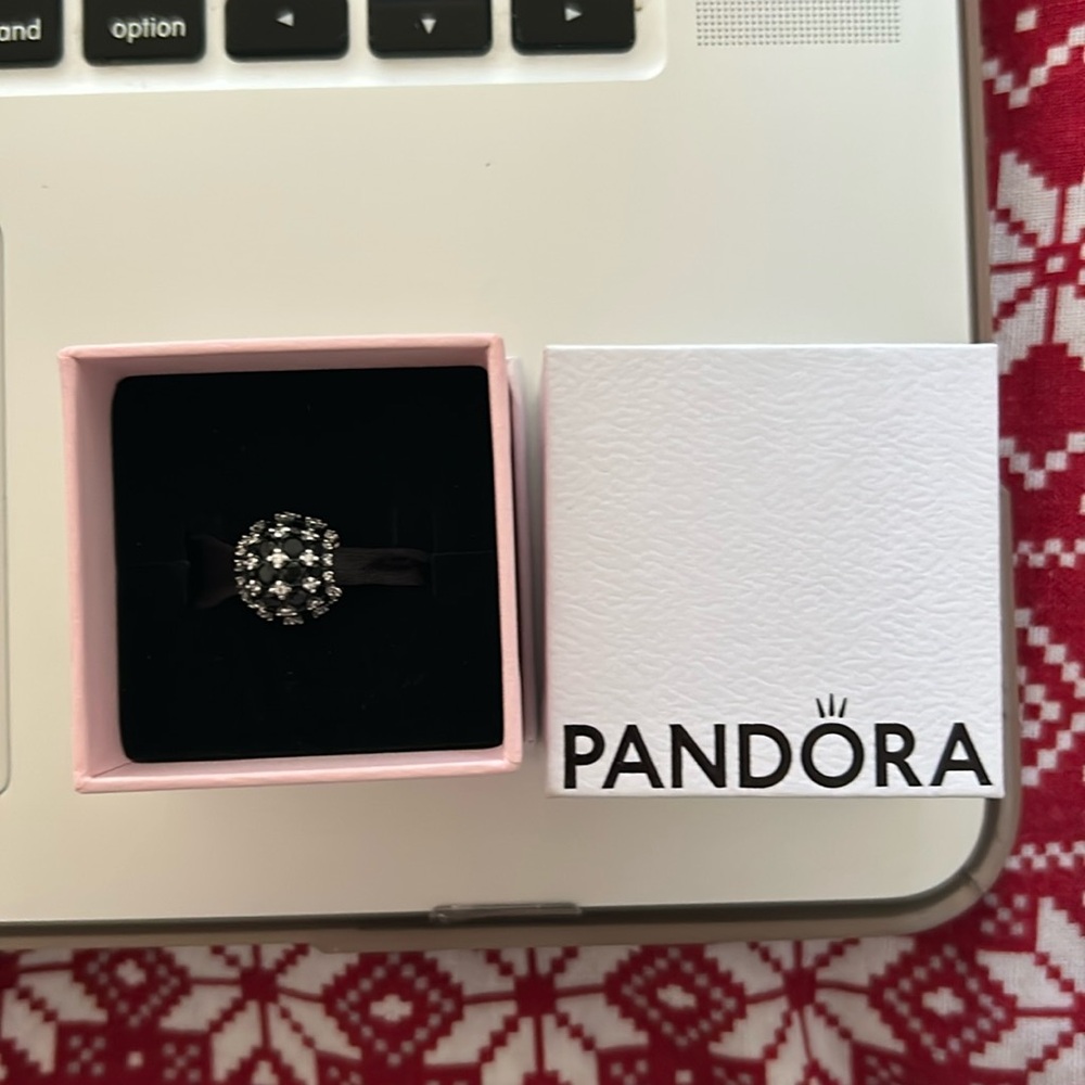Pandora Pave Sparkle Charm - Black & Silver